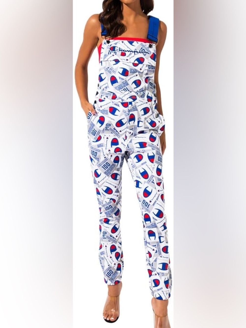 Champion Super Fleece 3.0 Overall an all-over jock tag print unisex size M - Picture 3 of 14